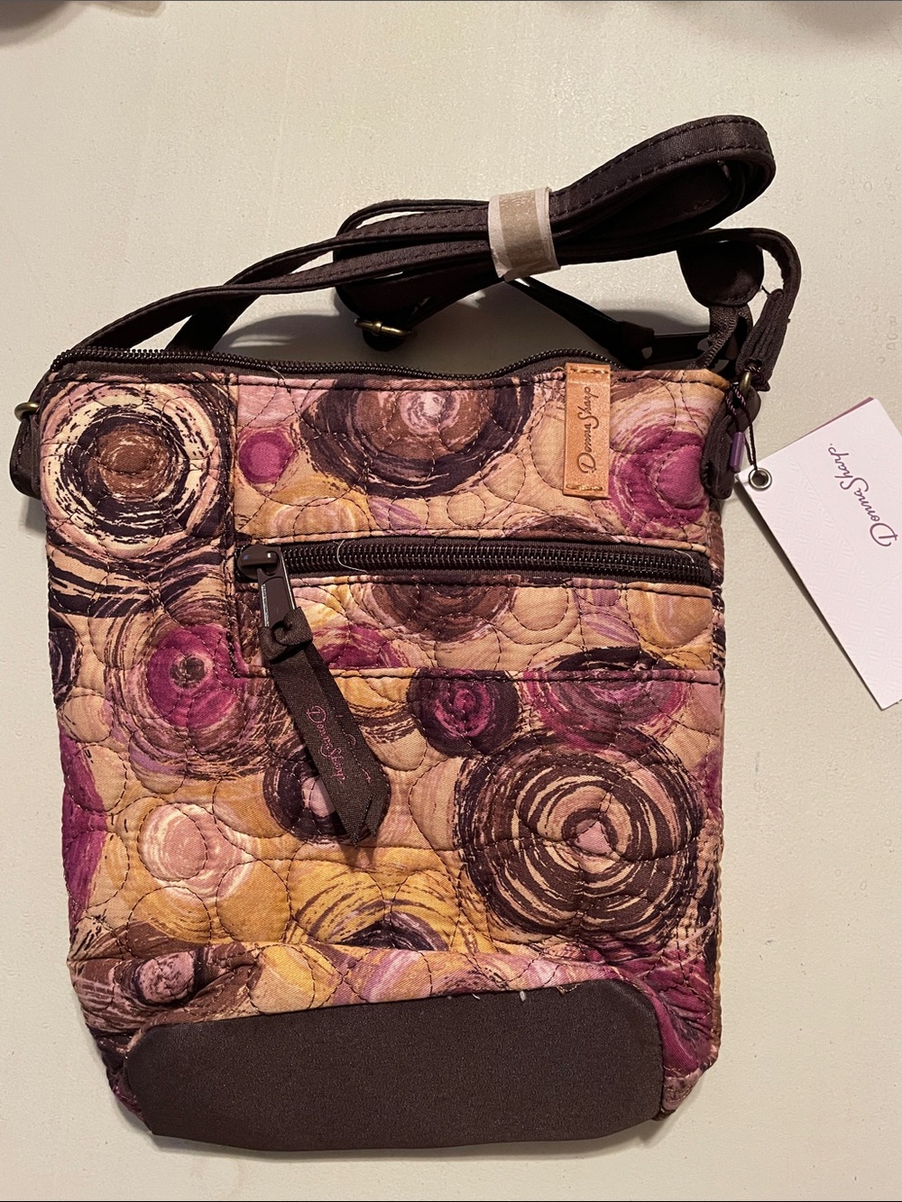 Donna Sharp Quilted Cotton Hipster Crossbody Expression Purple Swirls NWT